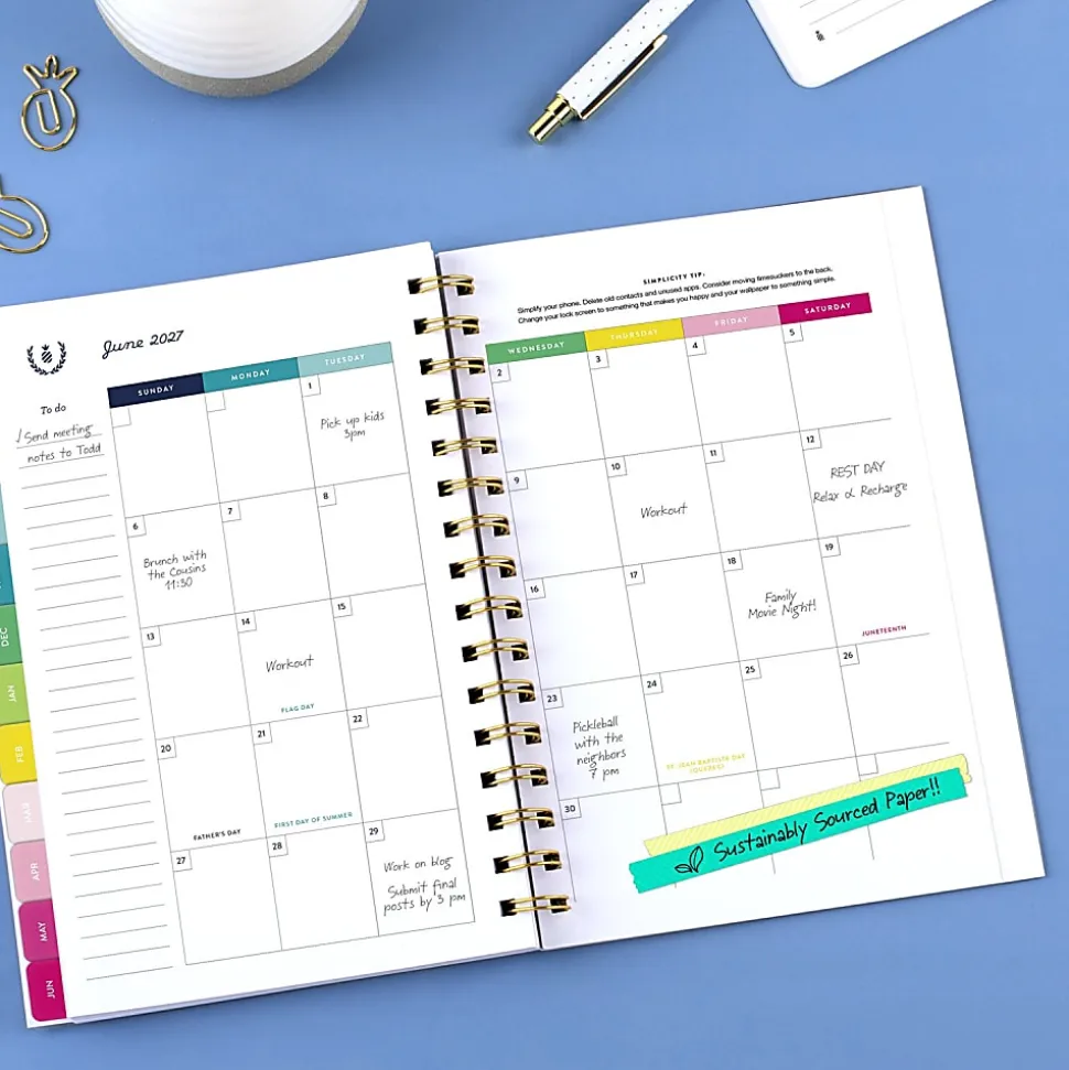 Simplified by Emily Ley for AT-A-GLANCE® Academic 2026-2027 Weekly Monthly Planner, Seaglass, Small, 5 1/2" x 8 1/2"