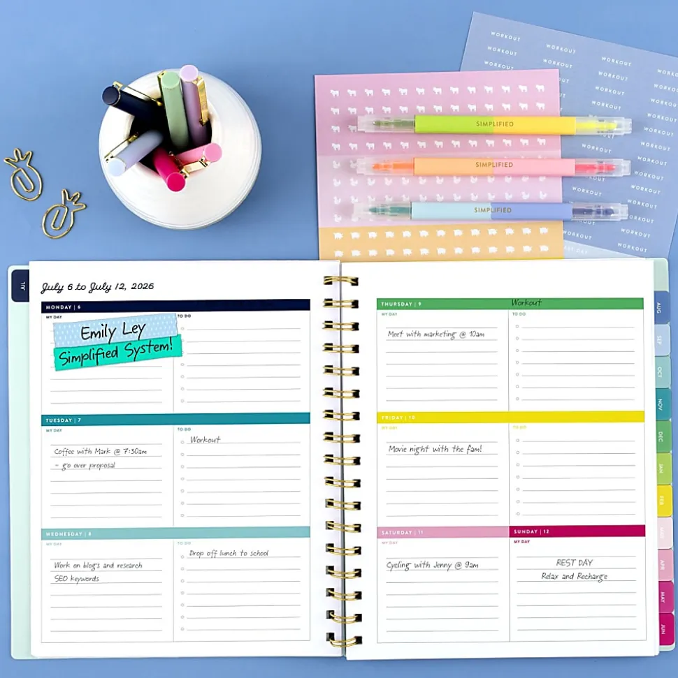 Simplified by Emily Ley for AT-A-GLANCE® Academic 2026-2027 Weekly Monthly Planner, Seaglass, Medium, 7" x 8 3/4"