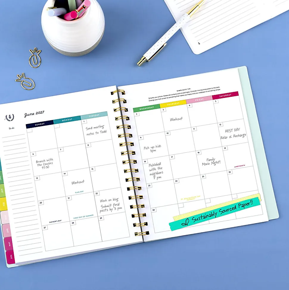 Simplified by Emily Ley for AT-A-GLANCE® Academic 2026-2027 Weekly Monthly Planner, Seaglass, Medium, 7" x 8 3/4"