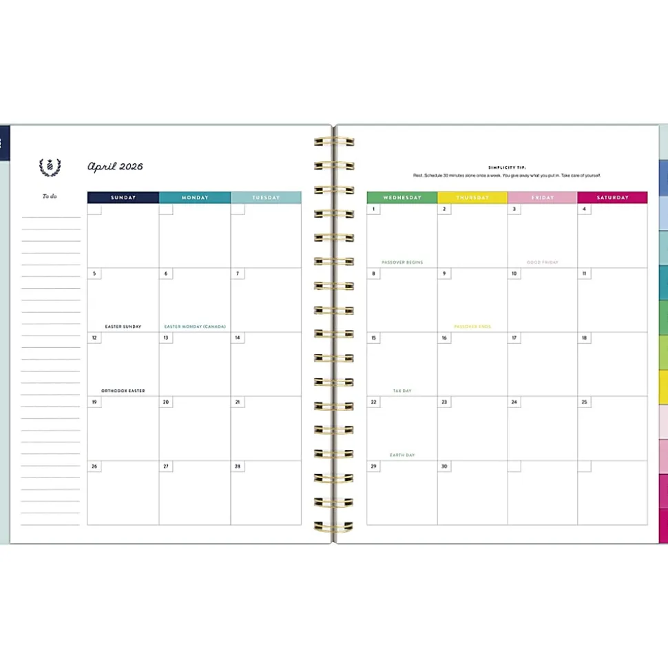 Simplified by Emily Ley for AT-A-GLANCE® Academic 2026-2027 Weekly Monthly Planner, Seaglass, Medium, 7" x 8 3/4"
