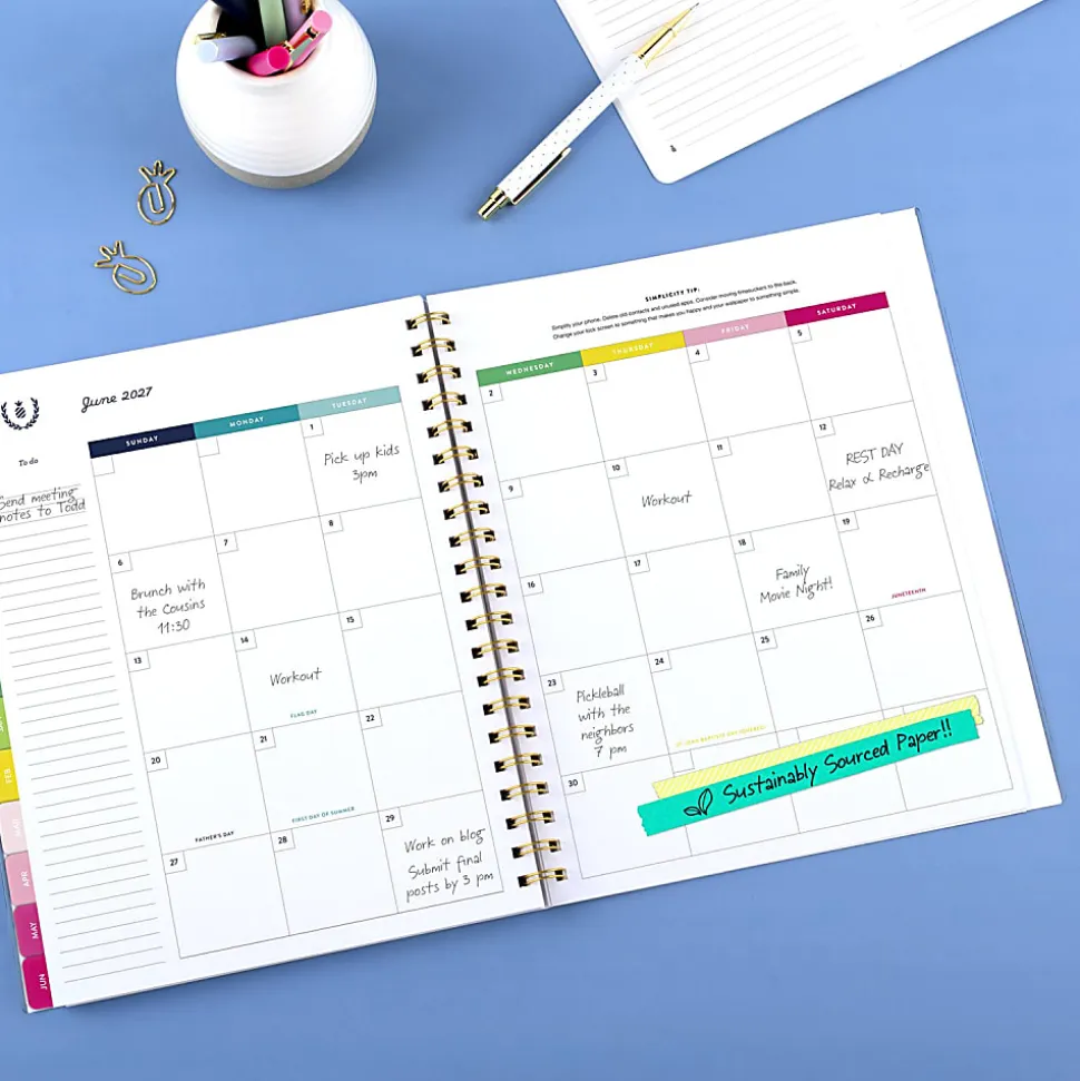 Simplified by Emily Ley for AT-A-GLANCE® Academic 2026-2027 Customizable Weekly Monthly Planner, Oversized Plaid, Large, 8 1/2" x 11"