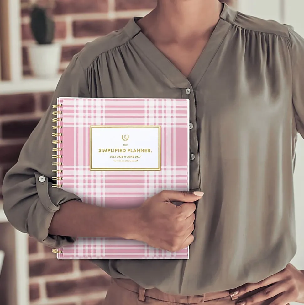 Simplified by Emily Ley for AT-A-GLANCE® Academic 2026-2027 Customizable Weekly Monthly Planner, Oversized Plaid, Large, 8 1/2" x 11"