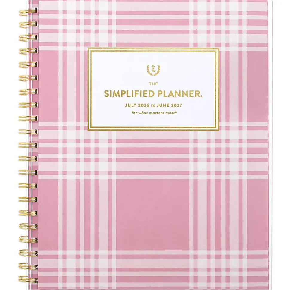 Simplified by Emily Ley for AT-A-GLANCE® Academic 2026-2027 Customizable Weekly Monthly Planner, Oversized Plaid, Large, 8 1/2" x 11"