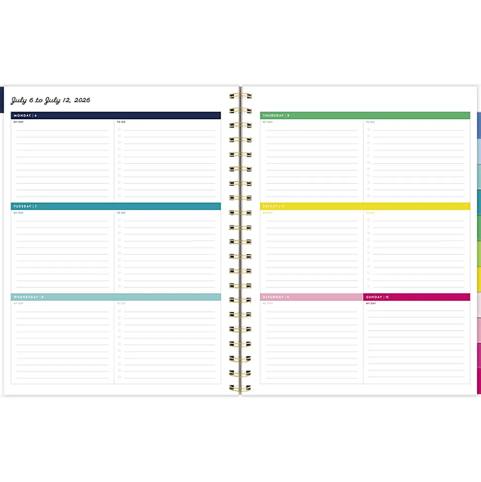 Simplified by Emily Ley for AT-A-GLANCE® Academic 2026-2027 Weekly Monthly Planner, Happy Stripe, Large, 8 1/2" x 11"