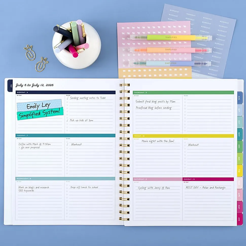 Simplified by Emily Ley for AT-A-GLANCE® Academic 2026-2027 Weekly Monthly Planner, Happy Stripe, Large, 8 1/2" x 11"