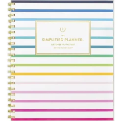 Simplified by Emily Ley for AT-A-GLANCE® Academic 2026-2027 Weekly Monthly Planner, Happy Stripe, Large, 8 1/2