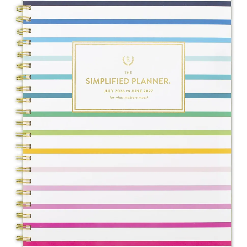 Simplified by Emily Ley for AT-A-GLANCE® Academic 2026-2027 Weekly Monthly Planner, Happy Stripe, Large, 8 1/2" x 11"