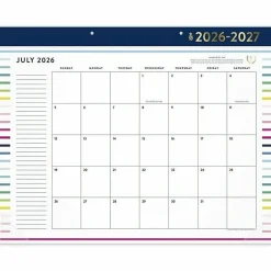 Simplified by Emily Ley for AT-A-GLANCE® Academic 2026-2027 Monthly Desk Pad Calendar, Happy Stripe, Standard, 17" x 21 3/4"