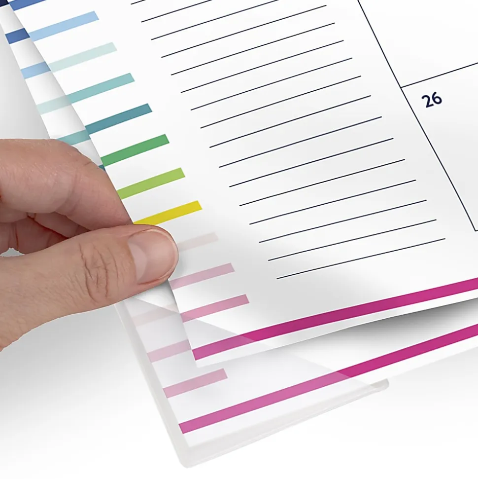 Simplified by Emily Ley for AT-A-GLANCE® Academic 2026-2027 Monthly Desk Pad Calendar, Happy Stripe, Standard, 17" x 21 3/4"