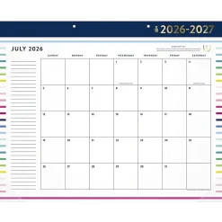 Simplified by Emily Ley for AT-A-GLANCE® Academic 2026-2027 Monthly Desk Pad Calendar, Happy Stripe, Standard, 17