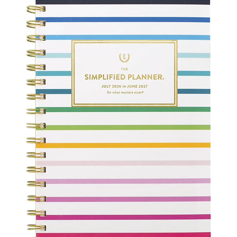 Simplified by Emily Ley for AT-A-GLANCE® Academic 2026-2027 Weekly Monthly Planner, Happy Stripe, Small, 5 1/2" x 8 1/2"