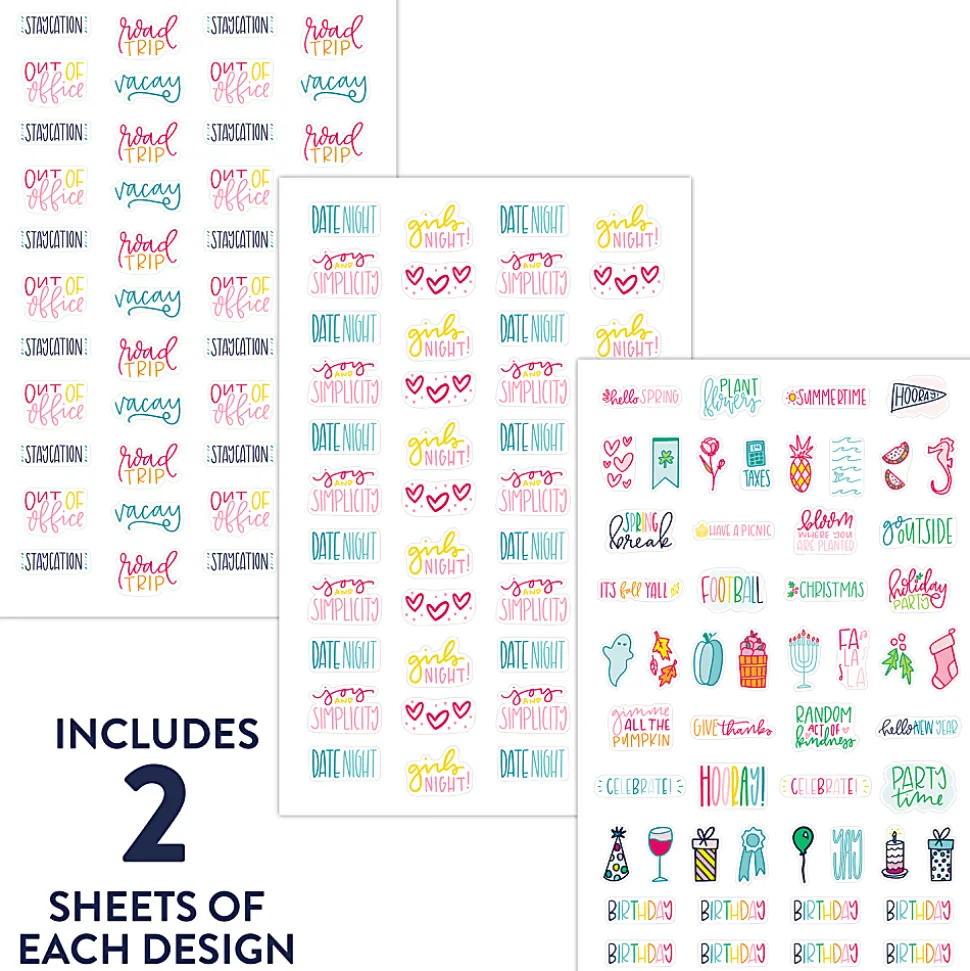 Simplified System by Emily Ley Phrase Sticker Pack, Set of 6