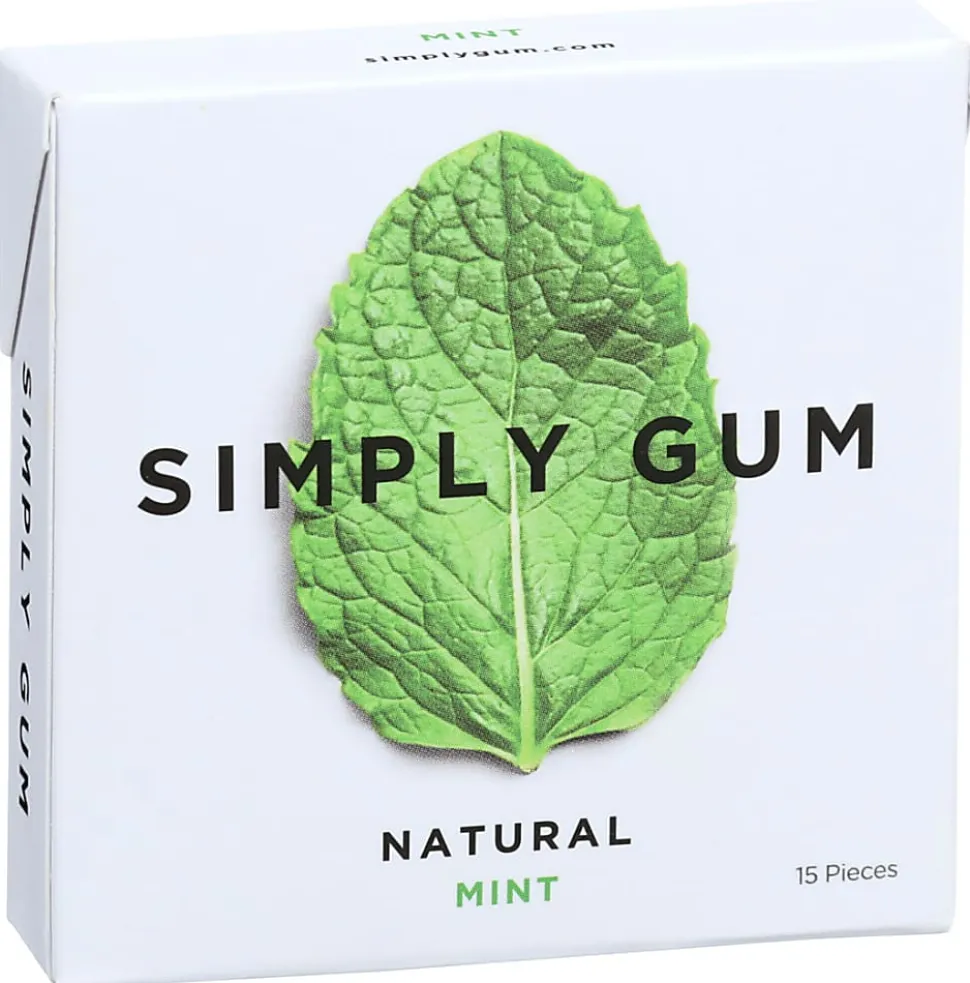 Simply Gum Chewing Gum, Mint, 0.74 Oz, Total Qty 12