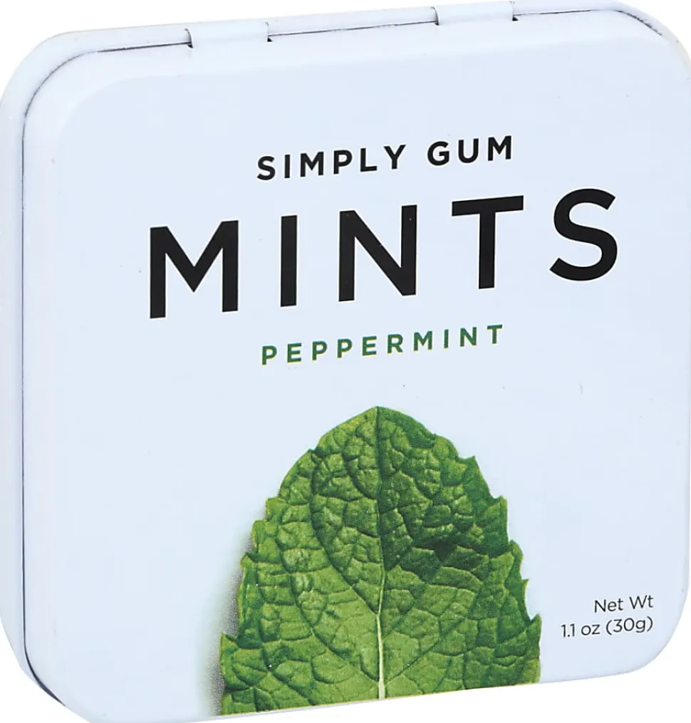 Simply Gum Peppermint Mints, 1.1 Oz, Total Qty 180