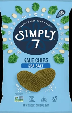 Simply 7 Vegetable Chips, Kale Sea Salt, 4 Oz, Total Qty 1
