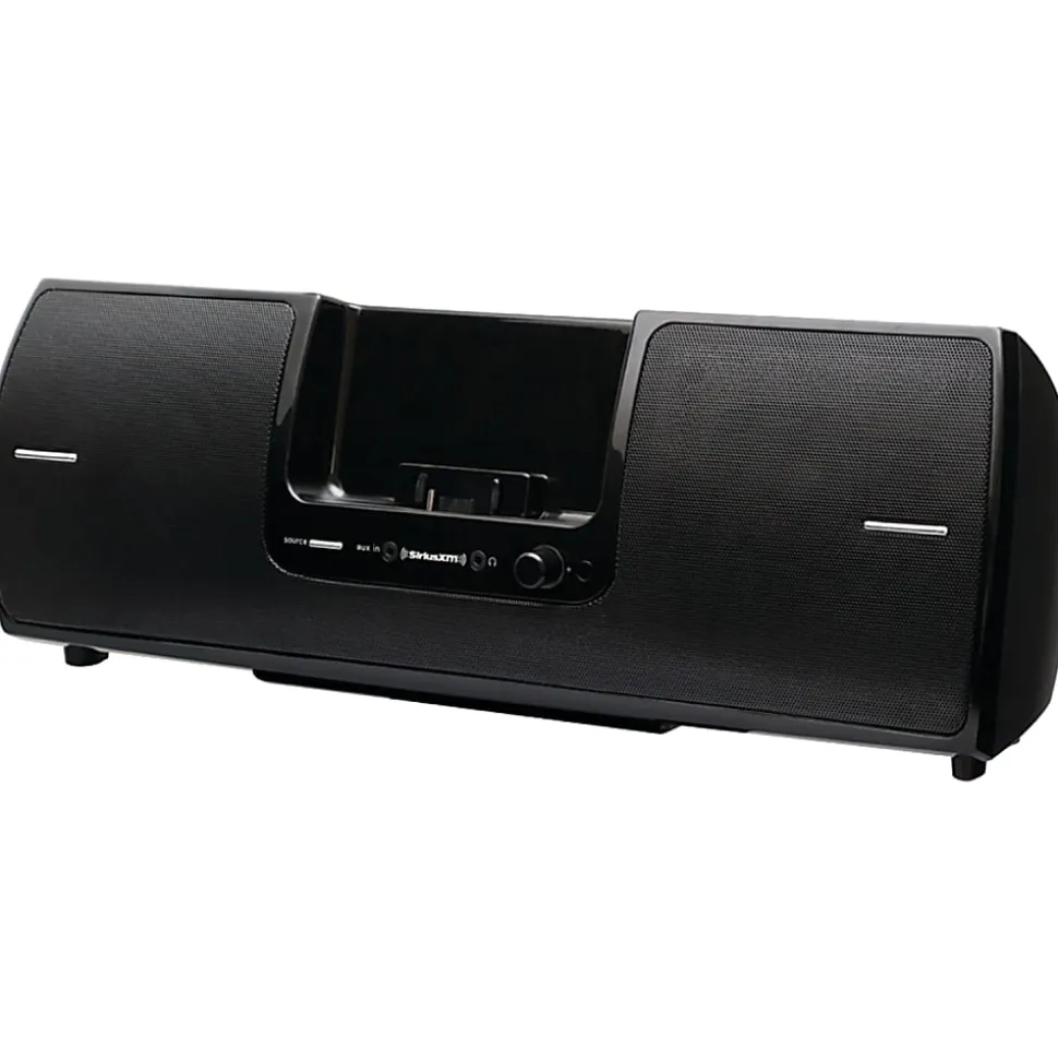 SiriusXM SXSD2 Dock & Play Radio Boombox, 7"H x 19"W x 8-1/2"D, Black