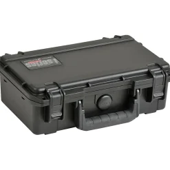 SKB Cases iSeries Injection-Molded Mil-Standard Waterproof Case With Cubed Foam And Cushion Grip Handle, 10-3/4"H x 6-1/8"W x 3-1/4"D, Black
