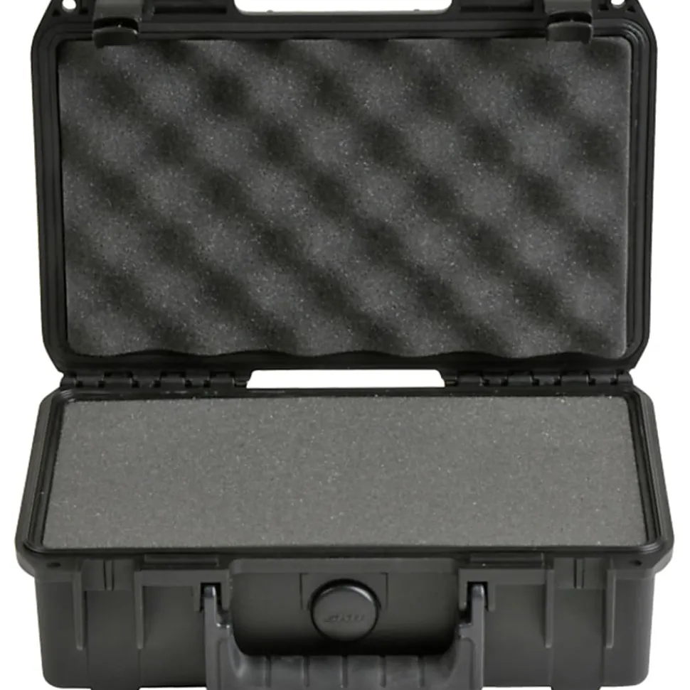 SKB Cases iSeries Injection-Molded Mil-Standard Waterproof Case With Cubed Foam And Cushion Grip Handle, 10-3/4"H x 6-1/8"W x 3-1/4"D, Black