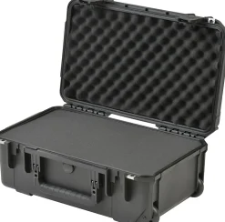 SKB Cases iSeries Injection-Molded Mil-Standard Waterproof Case With Foam And Built-In Pull Handle And Wheels, 20-3/8"H x 11-1/2"W x 7"D, Black