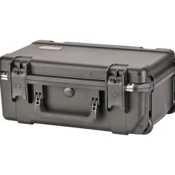SKB Cases iSeries Injection-Molded Mil-Standard Waterproof Case With Foam And Built-In Pull Handle And Wheels, 20-3/8"H x 11-1/2"W x 7"D, Black