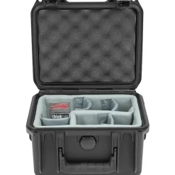 SKB Cases iSeries Injection-Molded Mil-Standard Waterproof Case With Cubed Foam, 7-1/2"H x 5"W x 3-1/4"D, Black