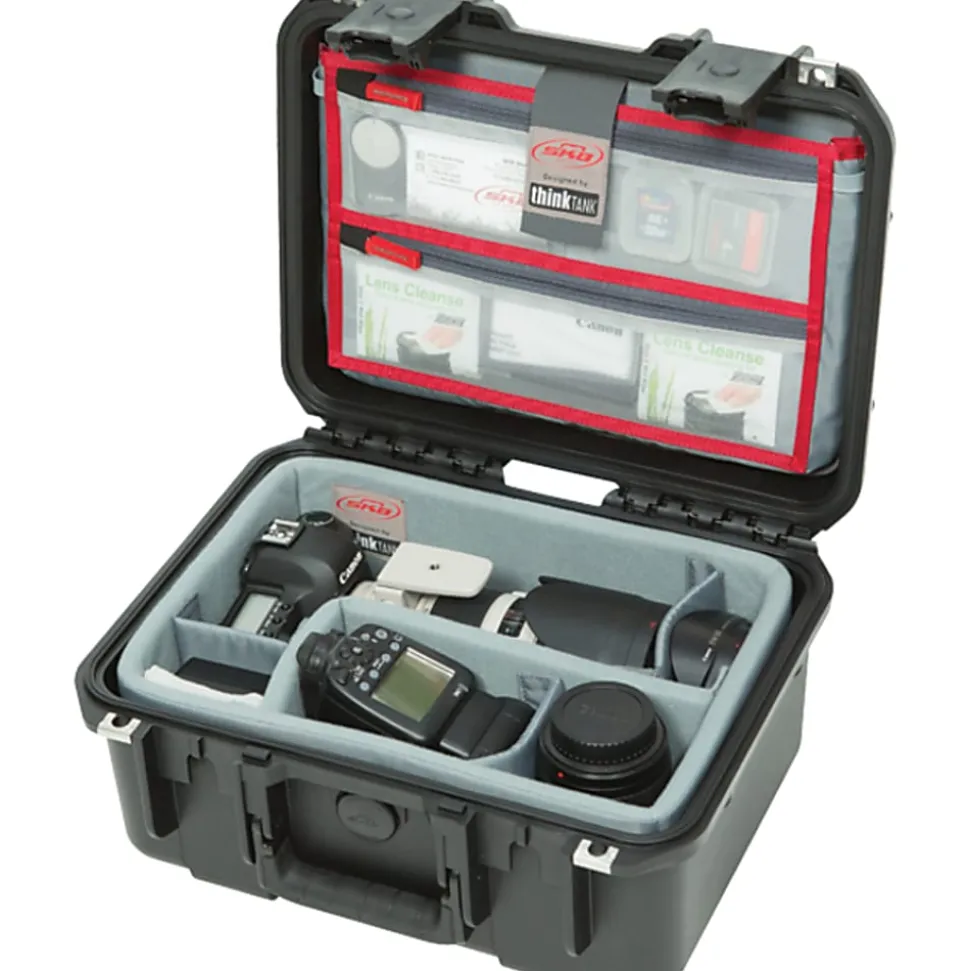 SKB Cases iSeries Protective Case With Padded Dividers And Lid Divider, 12-1/2" x 8-1/2" x 6-1/4", Black