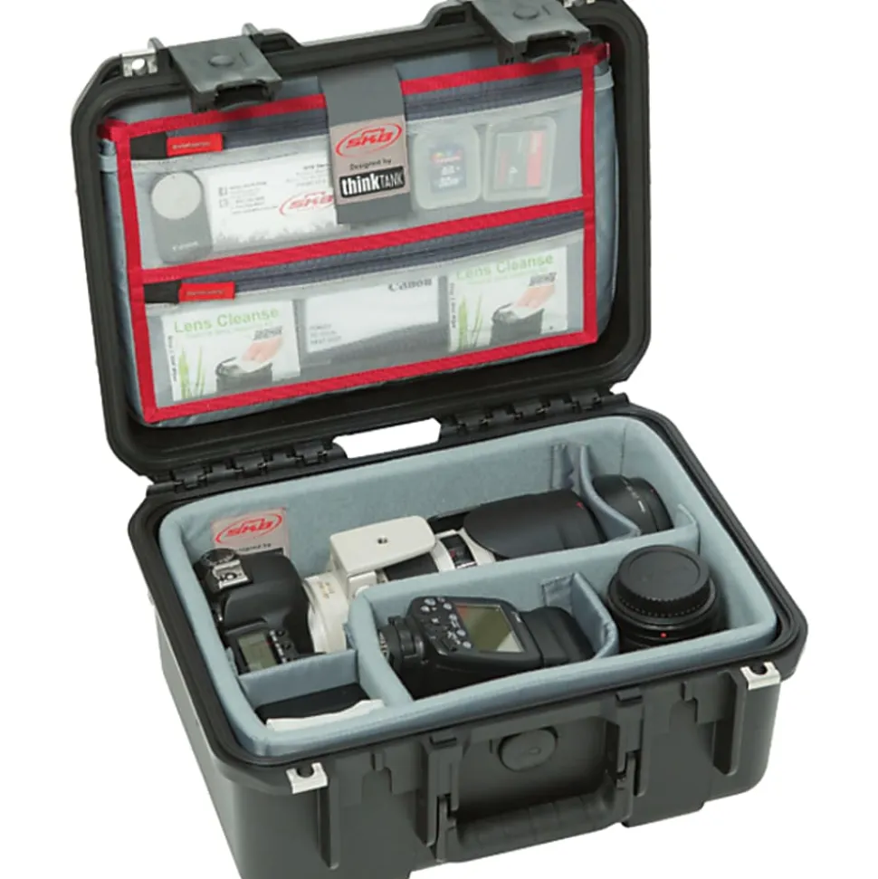 SKB Cases iSeries Protective Case With Padded Dividers And Lid Divider, 12-1/2" x 8-1/2" x 6-1/4", Black