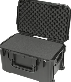 SKB Cases iSeries Protective Case With Cubed Foam And Cushion-Grip Handle And Wheels, 22"H x 13"W x 11-7/8"D, Black