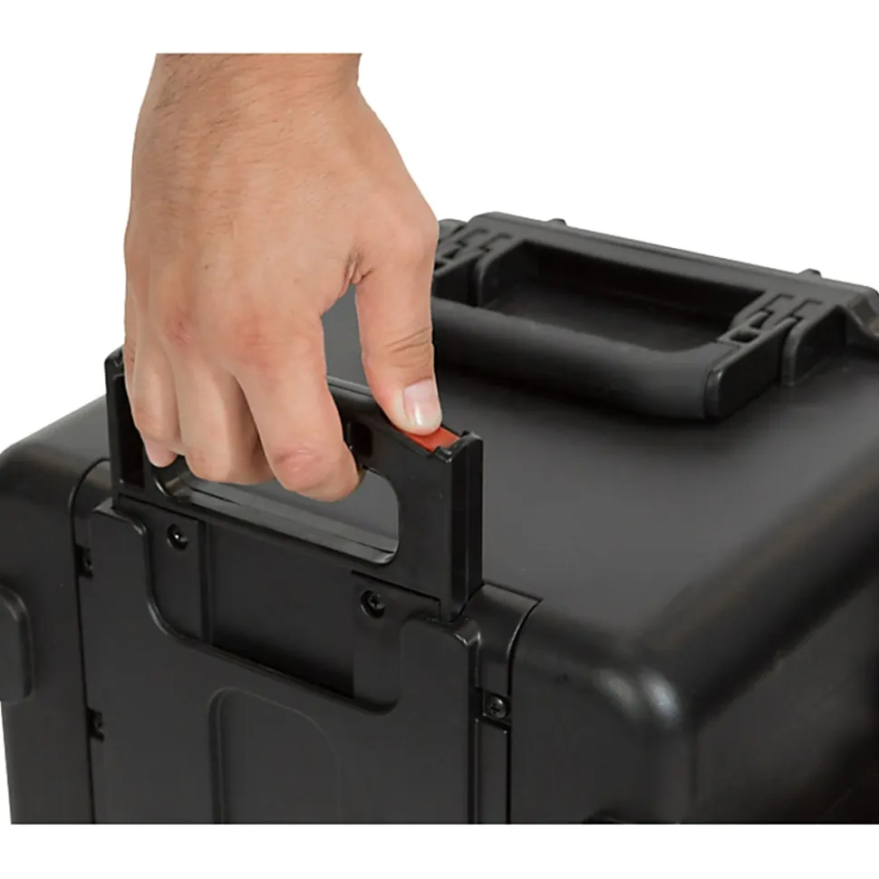 SKB Cases iSeries Protective Case With Cubed Foam And Cushion-Grip Handle And Wheels, 22"H x 13"W x 11-7/8"D, Black