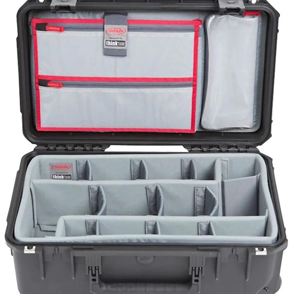 SKB Cases iSeries Protective Case With Padded Dividers And Wheels, 19-1/2" x 10-1/2" x 6-3/4", Black