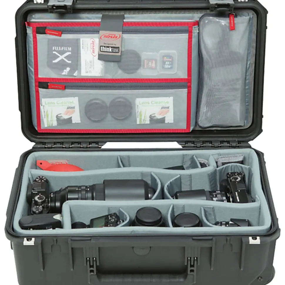 SKB Cases iSeries Protective Case With Padded Dividers And Wheels, 19-1/2" x 10-1/2" x 6-3/4", Black