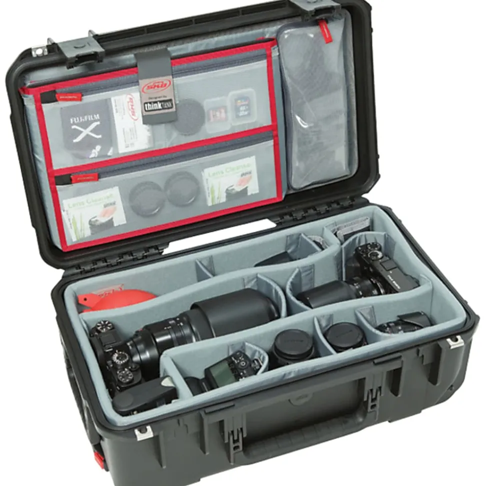SKB Cases iSeries Protective Case With Padded Dividers And Wheels, 19-1/2" x 10-1/2" x 6-3/4", Black
