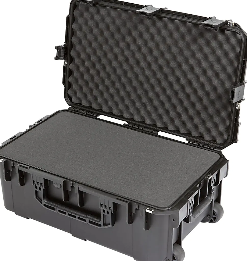 SKB Cases iSeries Protective Case With Cubed Foam And Wheels, 26" x 15" x 10", Black