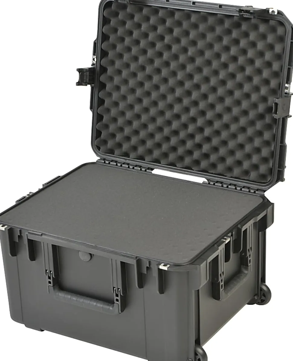 SKB Cases iSeries Protective Case With Cubed Foam And In-Line Wheels, 22" x 17" x 12-1/2", Black