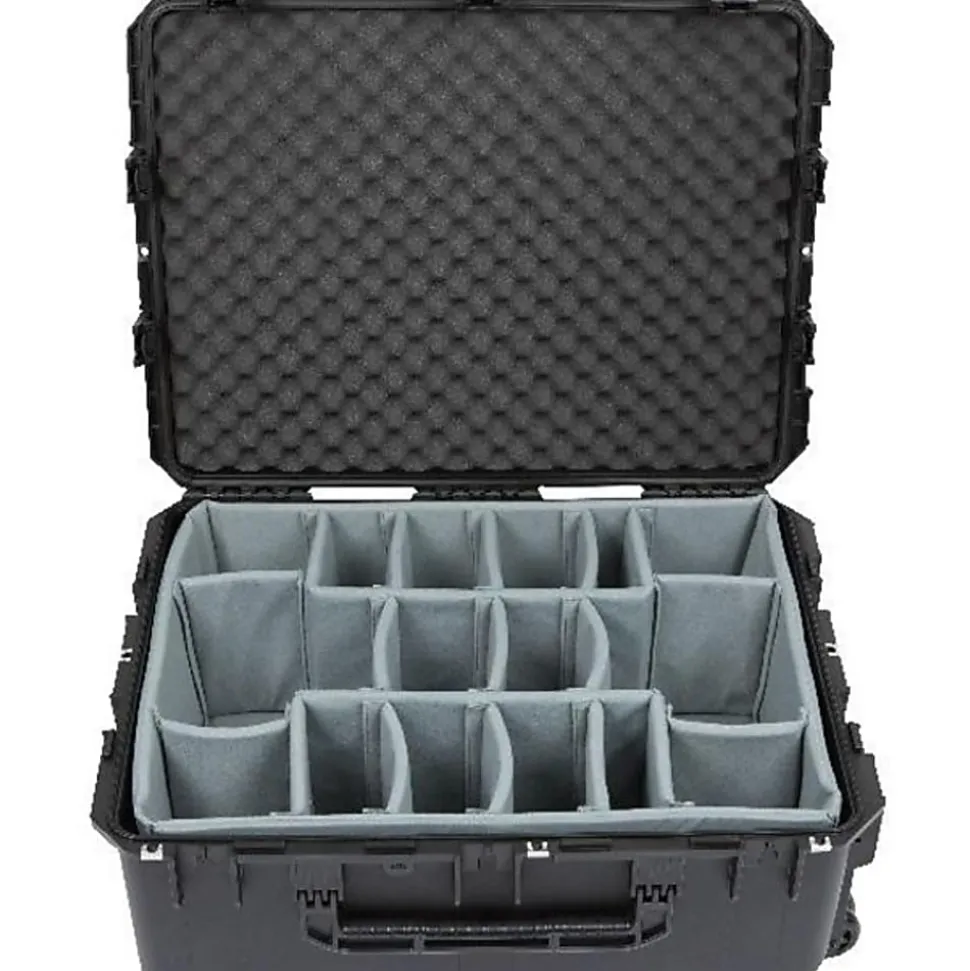 SKB Cases iSeries Protective Case With Padded Dividers And Wheels, 10-9/16" x 29" x 22", Gray