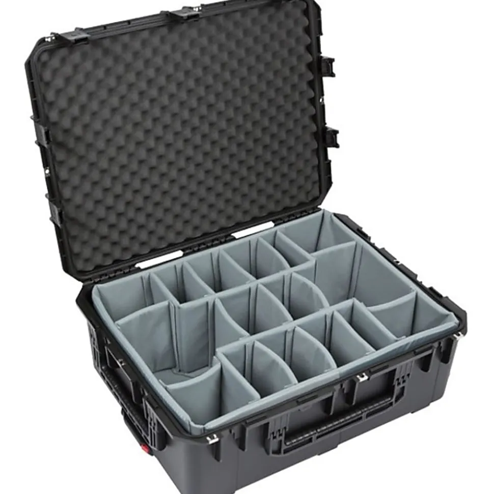 SKB Cases iSeries Protective Case With Padded Dividers And Wheels, 10-9/16" x 29" x 22", Gray