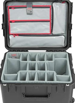 SKB Cases i Series Protective Case With Padded Dividers And Wheels, 21" x 13-1/2" x 10", Black