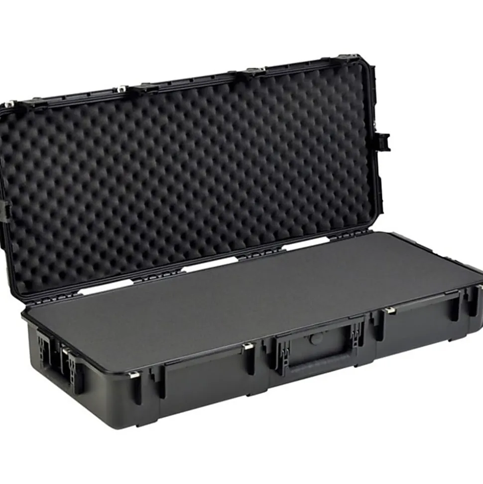 SKB Cases iSeries Protective Case With Layered Foam Interior, Cushion-Grip Handle And In-Line Skate Wheels, 42-1/2"H x 17"W x 7-1/2"D, Black