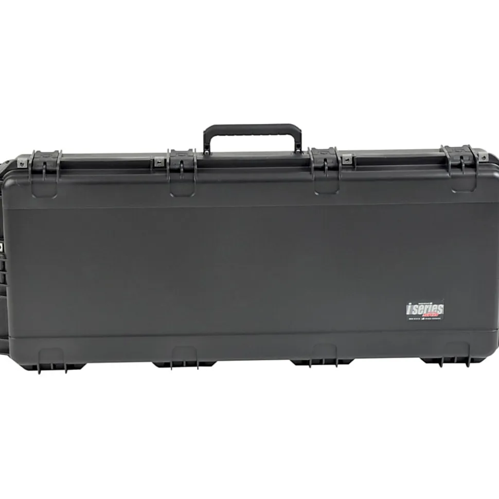 SKB Cases iSeries Protective Case With Layered Foam Interior, Cushion-Grip Handle And In-Line Skate Wheels, 42-1/2"H x 17"W x 7-1/2"D, Black