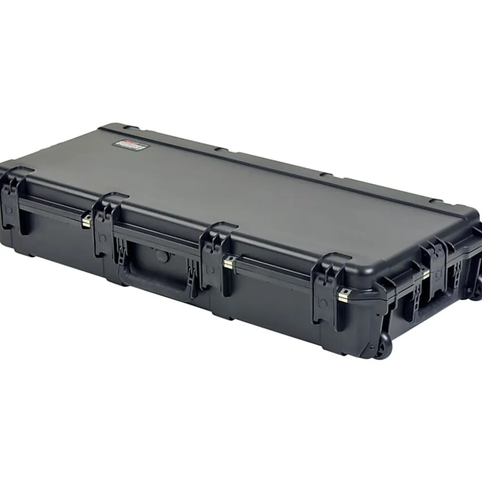 SKB Cases iSeries Protective Case With Layered Foam Interior, Cushion-Grip Handle And In-Line Skate Wheels, 42-1/2"H x 17"W x 7-1/2"D, Black