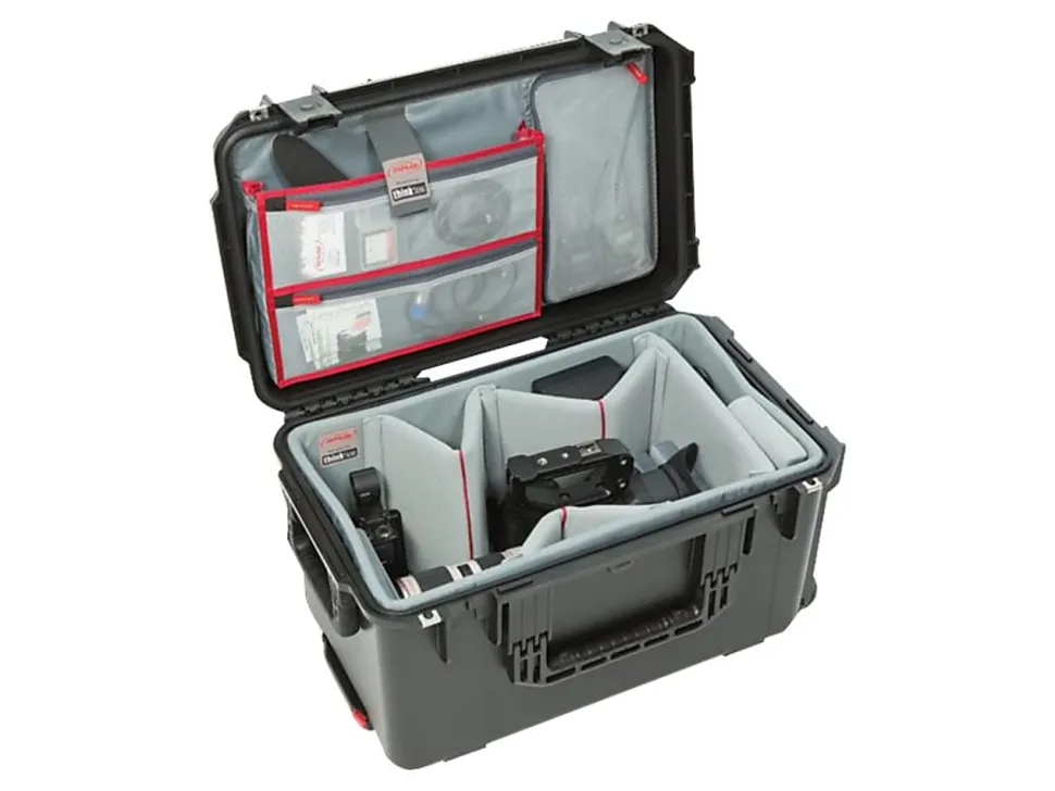 SKB Cases iSeries Protective Electronics Case With Deep Padded Dividers And Lid Organizer, 22" x 13" x 11-3/4", Black