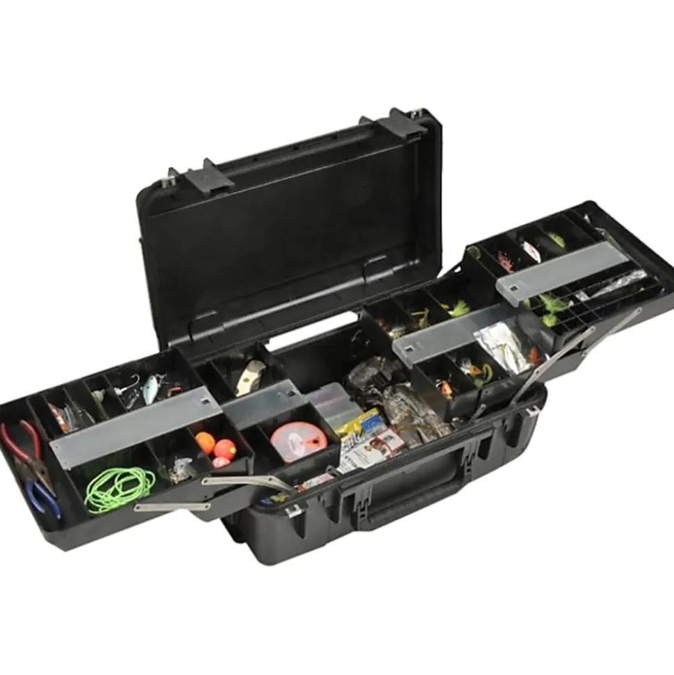 SKB Cases iSeries Protective Case With Padded Dividers And Wheels, 12-3/8” x 21” x 16”, Gray