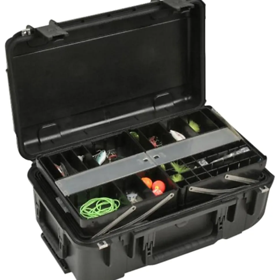 SKB Cases iSeries Protective Case With Padded Dividers And Wheels, 12-3/8” x 21” x 16”, Gray