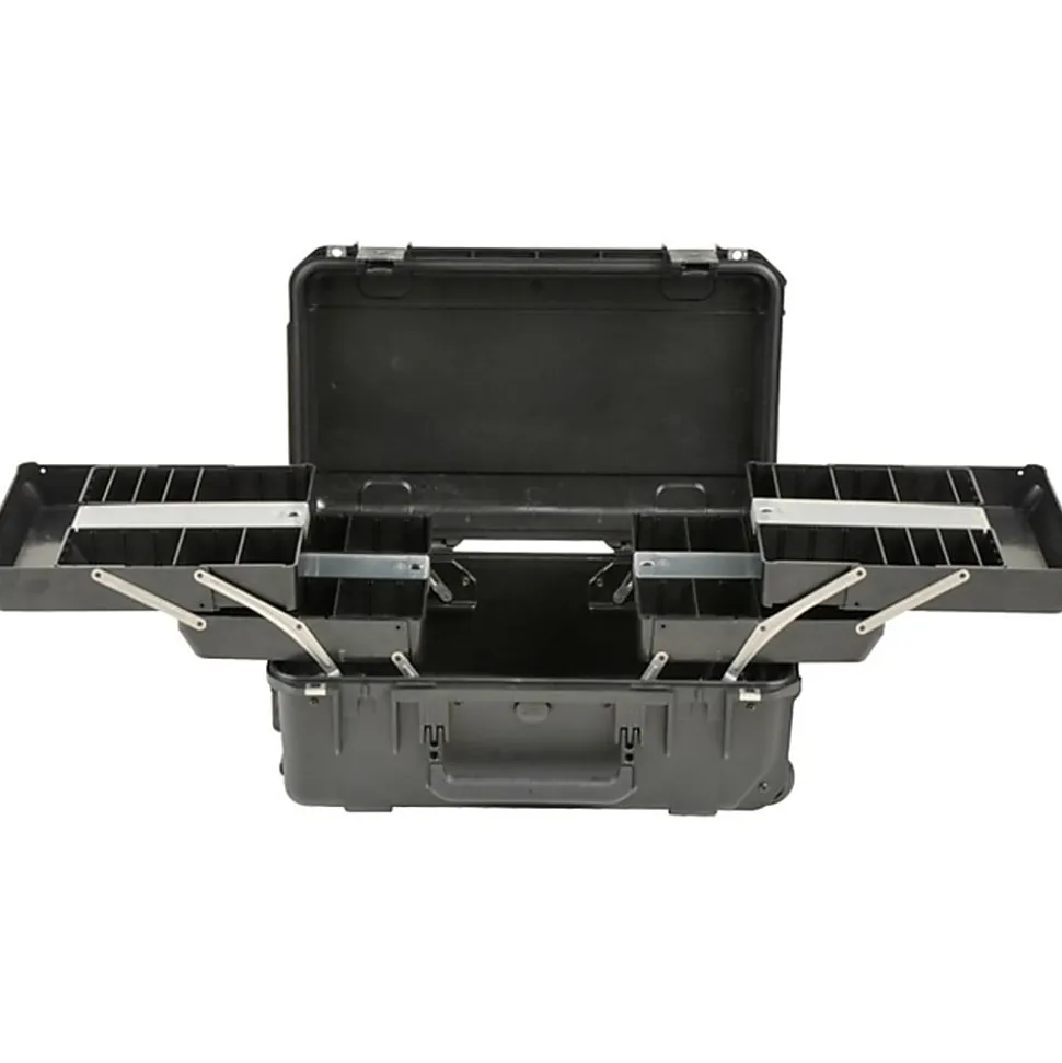 SKB Cases iSeries Protective Case Tech Box With Dual Trays, 20-1/2" x 11-1/2" x 7-1/2", Black