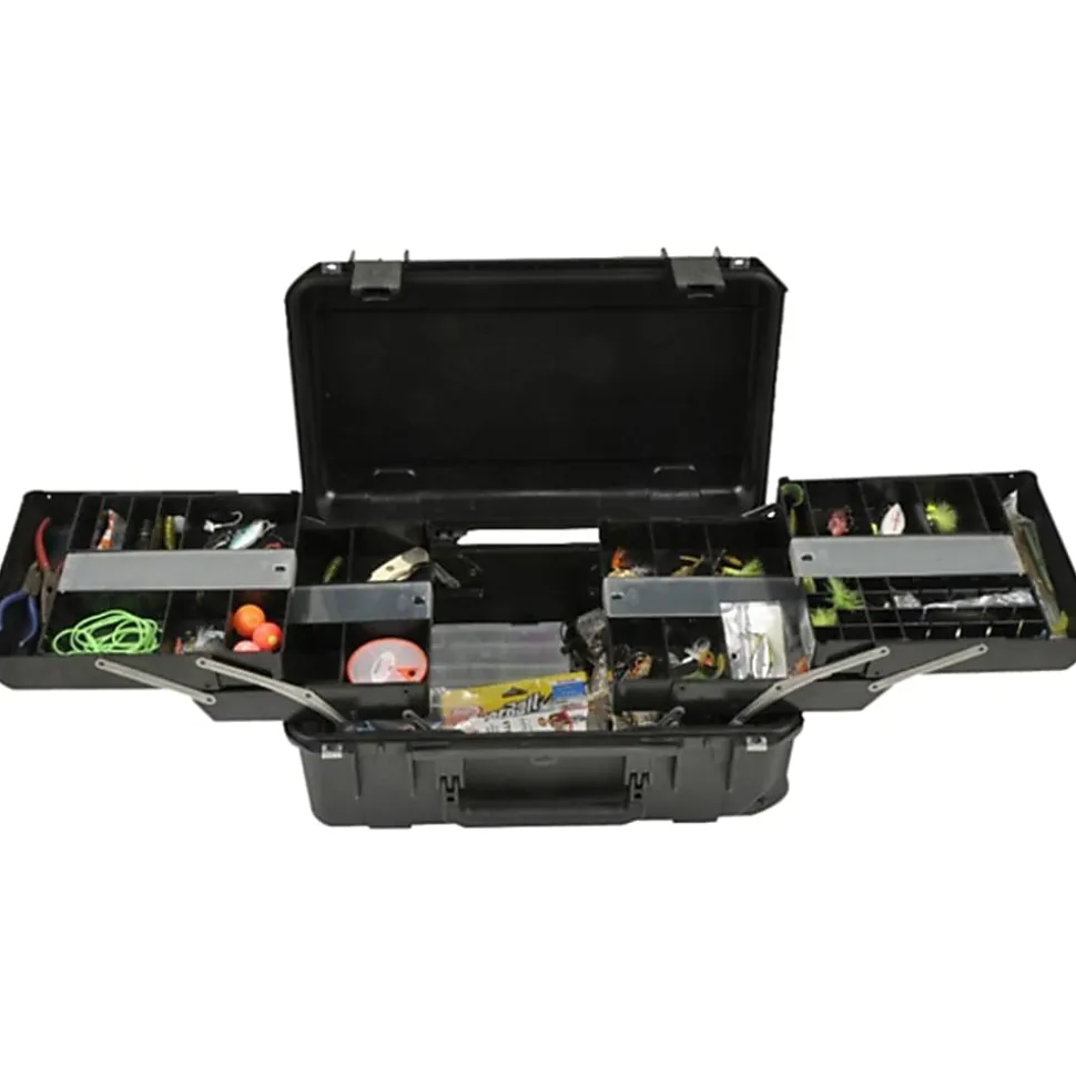 SKB Cases iSeries Protective Case Tech Box With Dual Trays, 20-1/2" x 11-1/2" x 7-1/2", Black