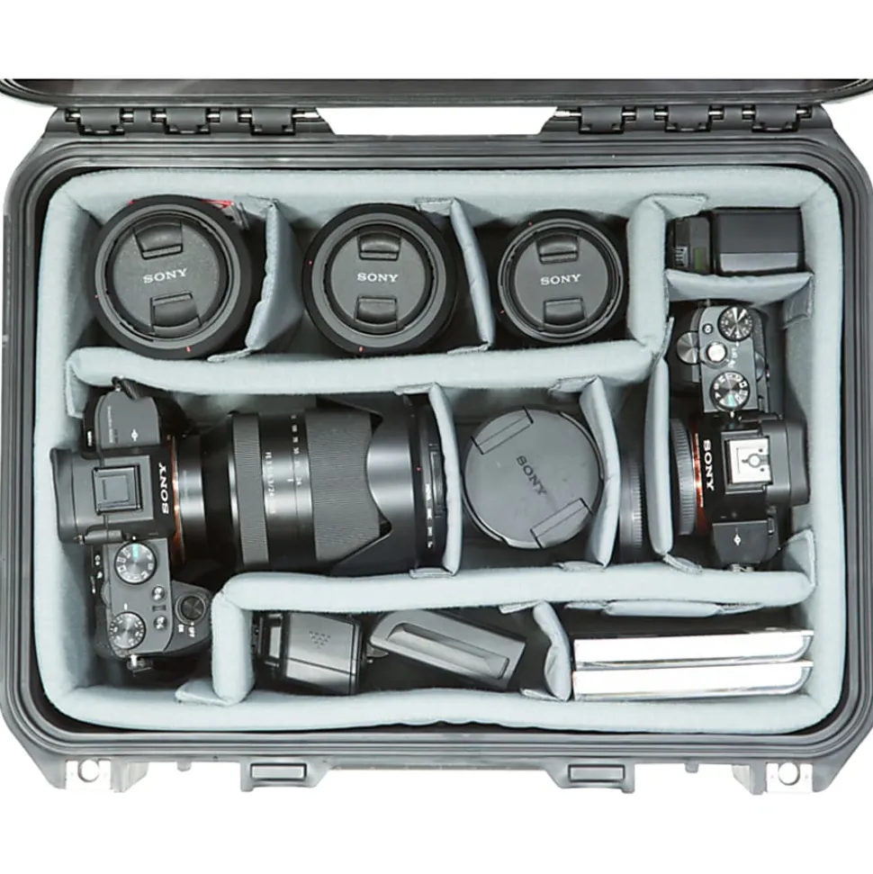 SKB Cases iSeries Protective Electronics Case With Dividers And Lid Organizer, 15" x 10-1/2" x 5-7/8"