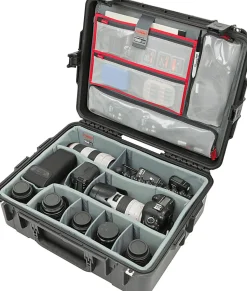 SKB Cases Protective Electronic Device Case With Padded Dividers, 7-1/2" x 16" x 21", Black