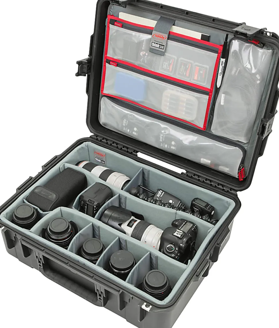 SKB Cases Protective Electronic Device Case With Padded Dividers, 7-1/2" x 16" x 21", Black