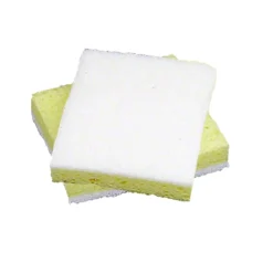 SKILCRAFT All-Purpose Scrub Sponges, 3" x 3", White/Yellow, Pack Of 40