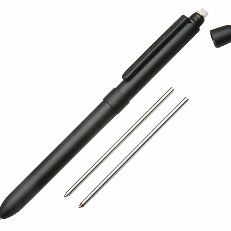 SKILCRAFT® B3 Aviator Multifunction Pen/Pencil, Medium Point, 0.5 mm, Black Barrel, Assorted Ink Colors